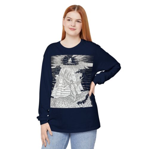 Celestial Ascent: Guiding Light, Long Sleeve T-Shirt,The Angels Are Watching, Angels, Shine On Me, Holy Art - Image 5