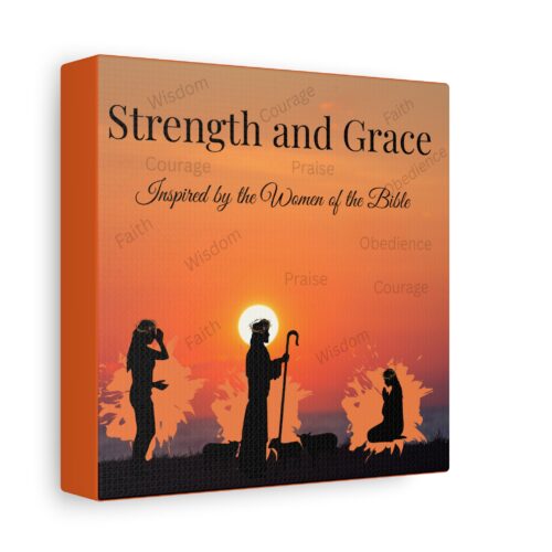 Strength and Grace Canvas – 6x6 Inspirational Wall Art for Women of Faith - Image 2