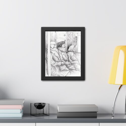 Winter Commute Framed Poster #1 –  Powerful Sketch of NYC Unity - Image 3
