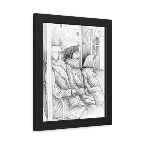 Winter Commute Framed Poster #1 –  Powerful Sketch of NYC Unity - Image 2