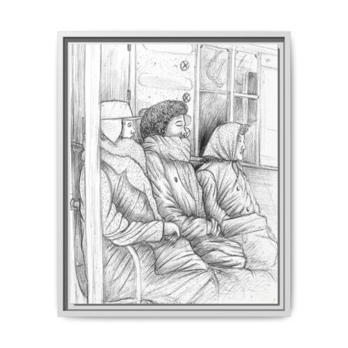 Winter Commute Framed Canvas #1 –  Powerful Portrait of NYC Unity - Image 7