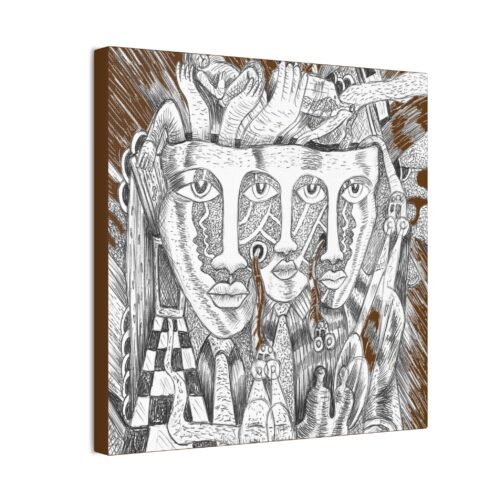 Expressive Faces Canvas #1 – Powerful Surreal Wall Art from Howard’s Montage Collection - Image 11