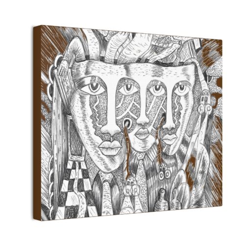 Expressive Faces Canvas #1 – Powerful Surreal Wall Art from Howard’s Montage Collection - Image 2