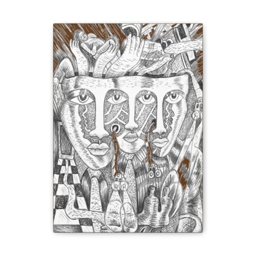 Expressive Faces Canvas #1 – Powerful Surreal Wall Art from Howard’s Montage Collection - Image 4
