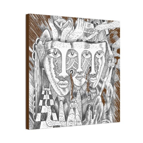 Expressive Faces Canvas #1 – Powerful Surreal Wall Art from Howard’s Montage Collection - Image 14