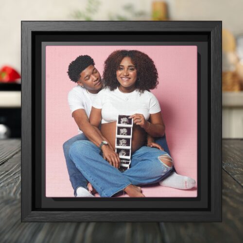 6x6 custom framed canvas featuring personalized photo in black frame by SoulSé Boutique