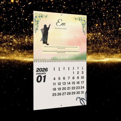 Women of the Bible 2026 Digital Calendar January Eve NIV Scripture page
