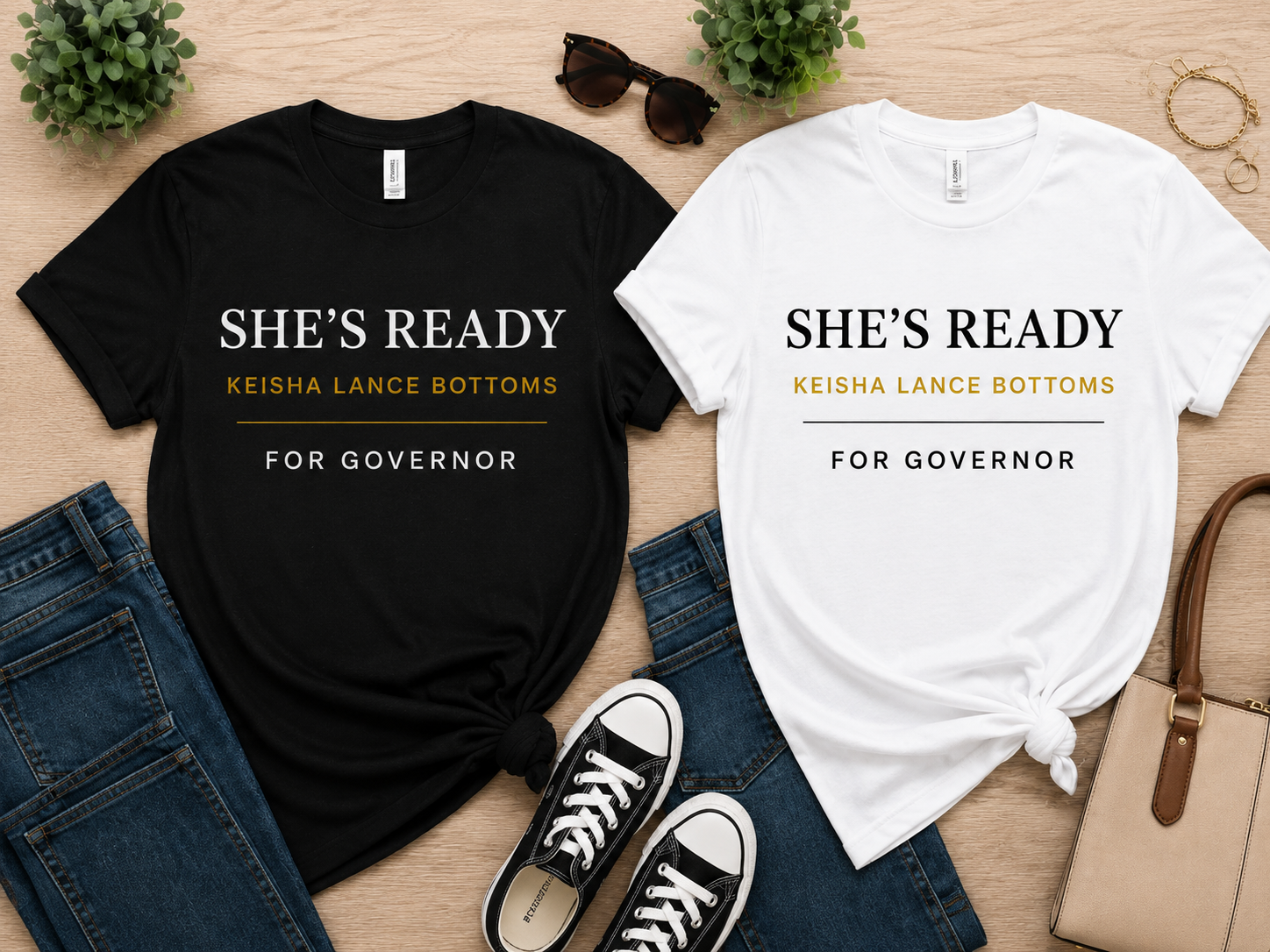 She's Ready | Keisha Lance Bottoms for Governor T-Shirt - Image 13
