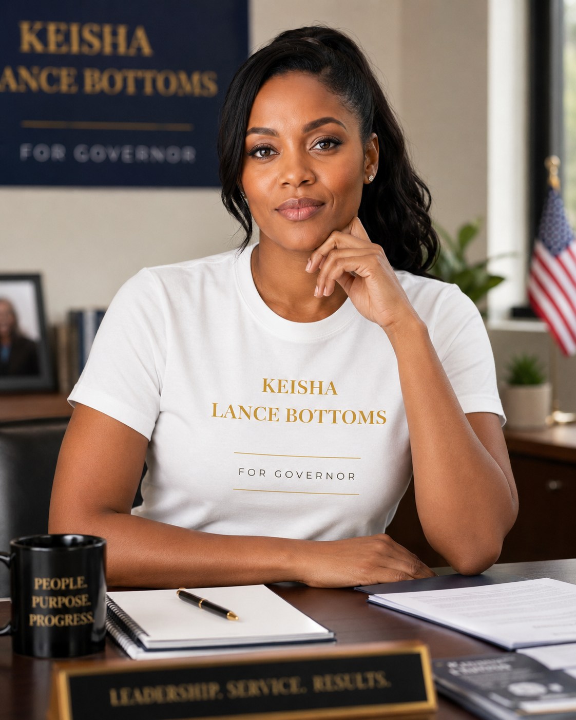 Ready to Lead | Keisha Lance Bottoms for Governor Premium Political T-Shirt - Image 9