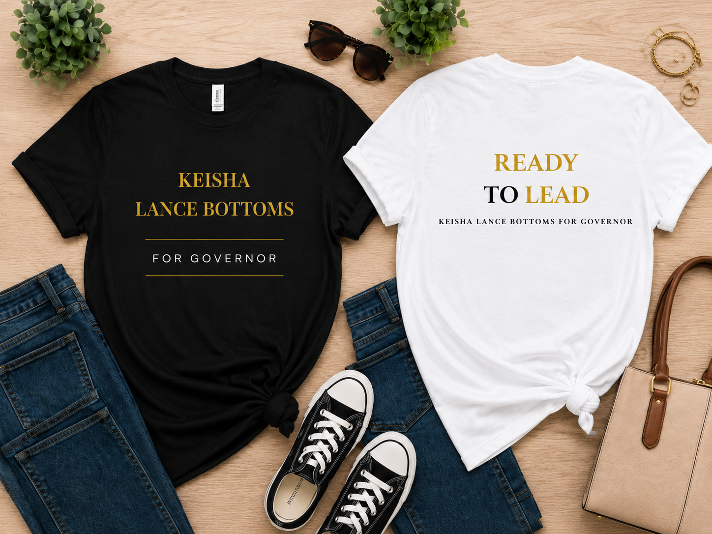 Ready to Lead | Keisha Lance Bottoms for Governor Premium Political T-Shirt - Image 15