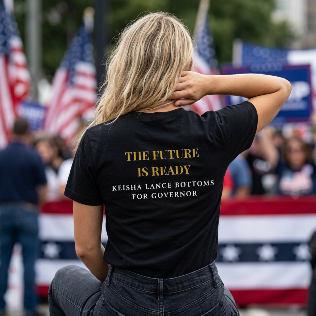 She's Ready | Keisha Lance Bottoms for Governor T-Shirt - Image 4