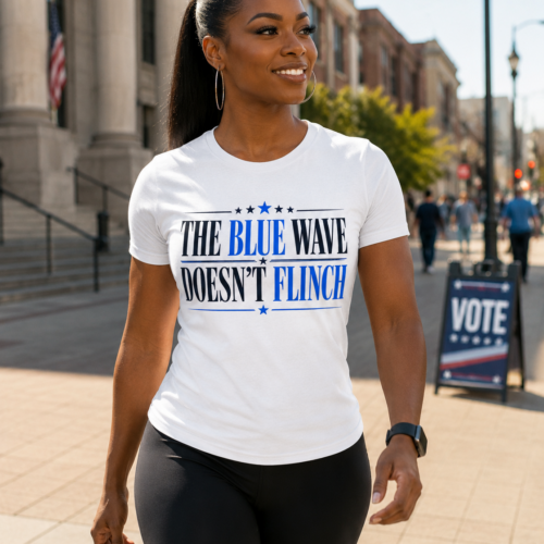 The Blue Wave Doesn't Flinch T-Shirt political statement graphic tee