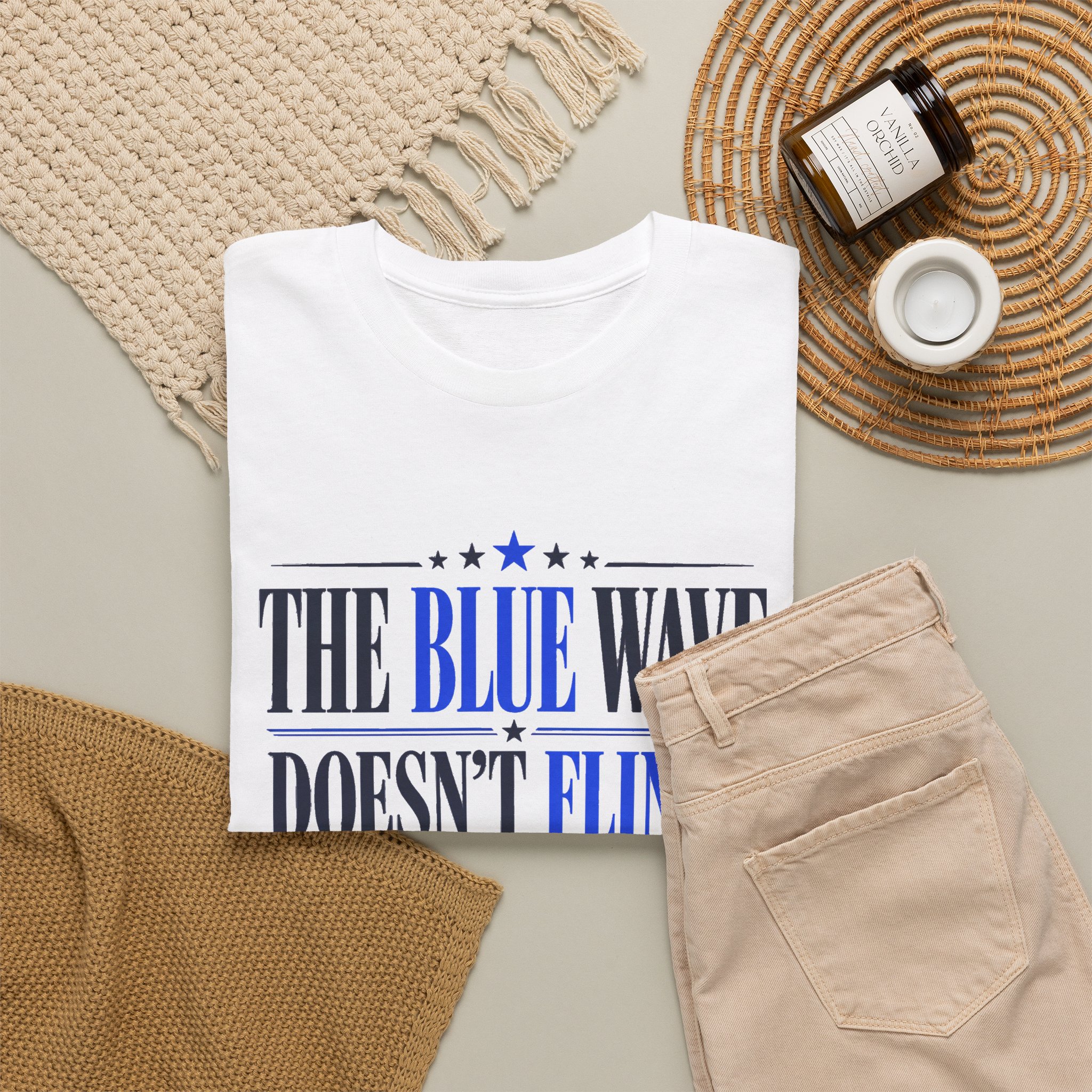 The Blue Wave Doesn’t Flinch T-Shirt – Political Statement Tee - Image 4