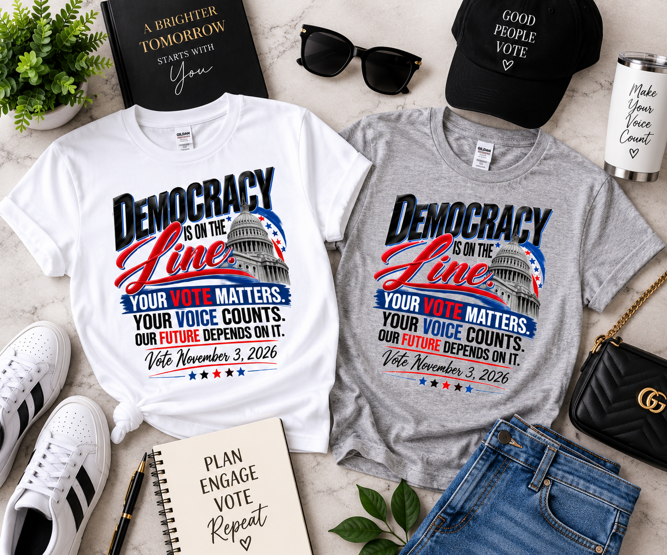 Democracy Is on the Line T-Shirt – Your Vote Matters - Image 3