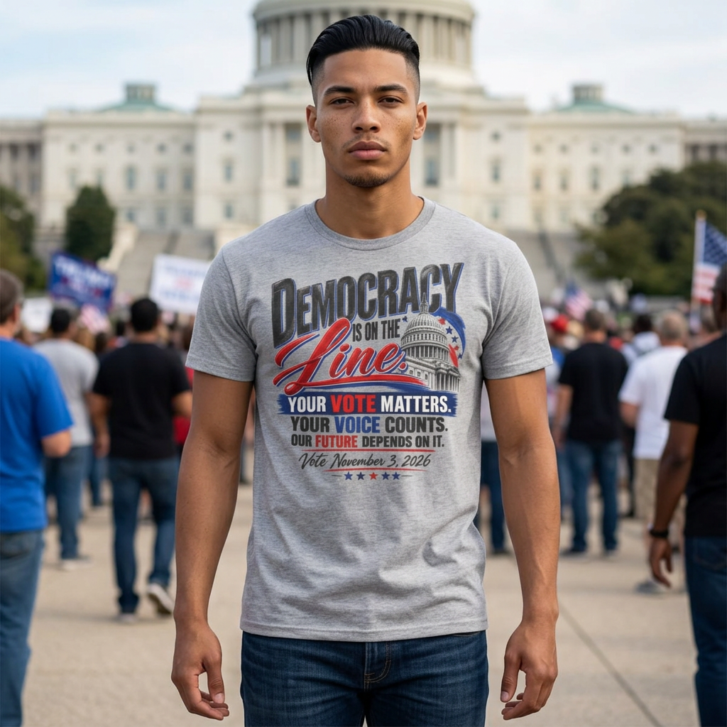 Democracy Is on the Line T-Shirt – Your Vote Matters - Image 2
