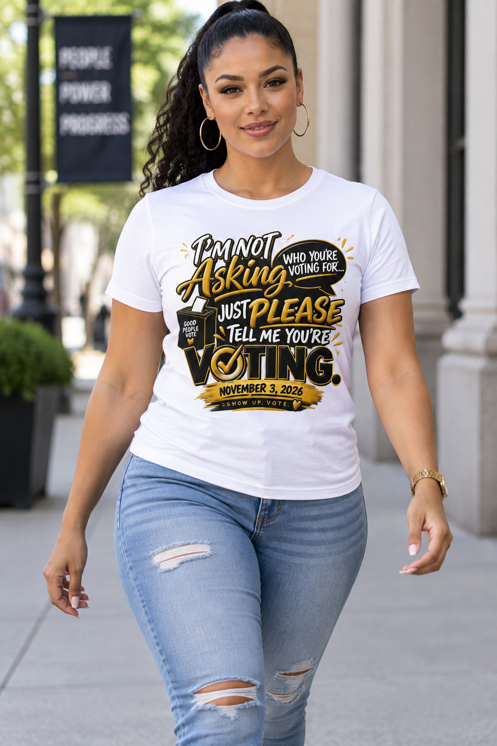 I’m Not Asking Who You’re Voting For T-Shirt – Just Please Vote - Image 3