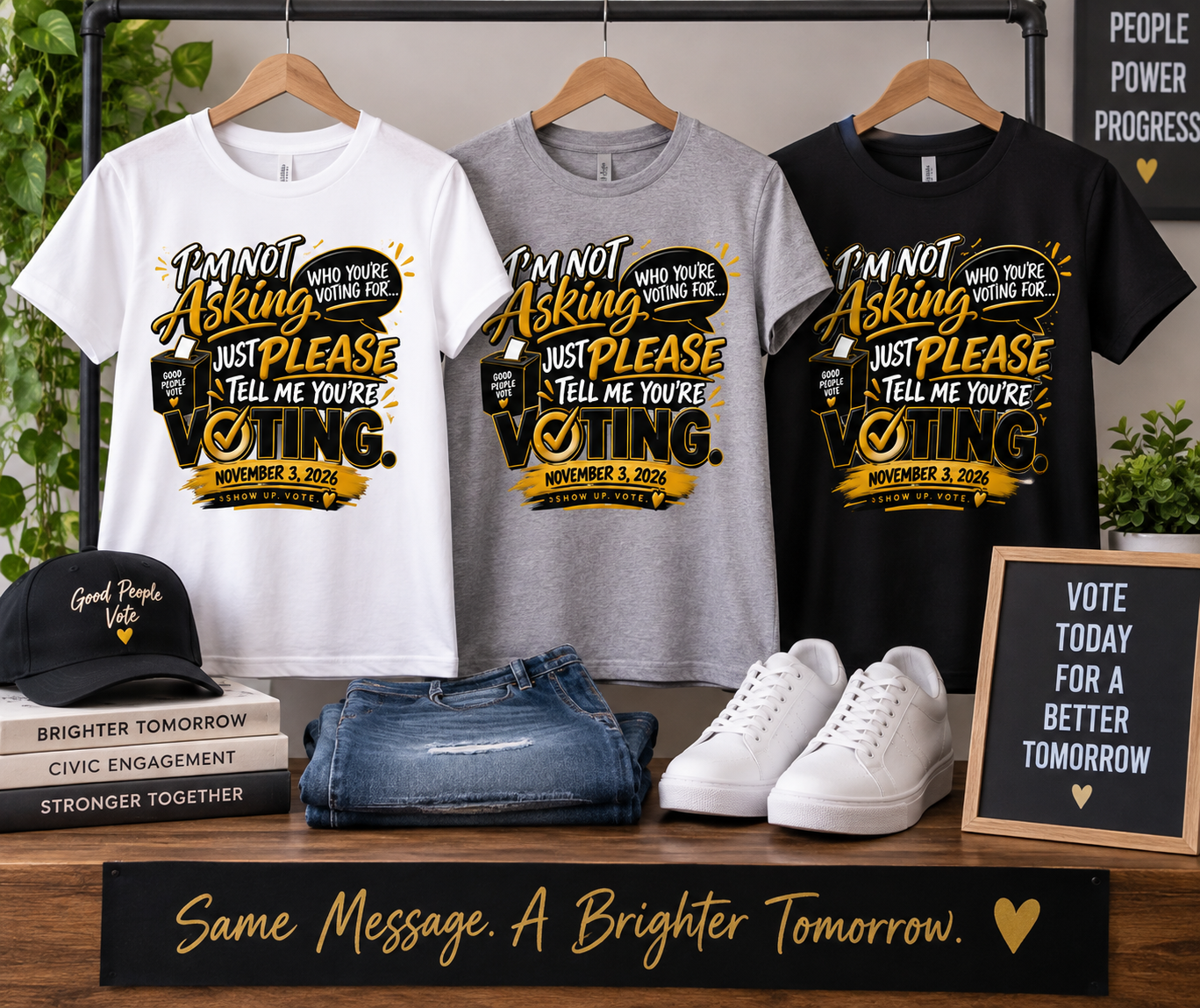 I’m Not Asking Who You’re Voting For T-Shirt – Just Please Vote - Image 2