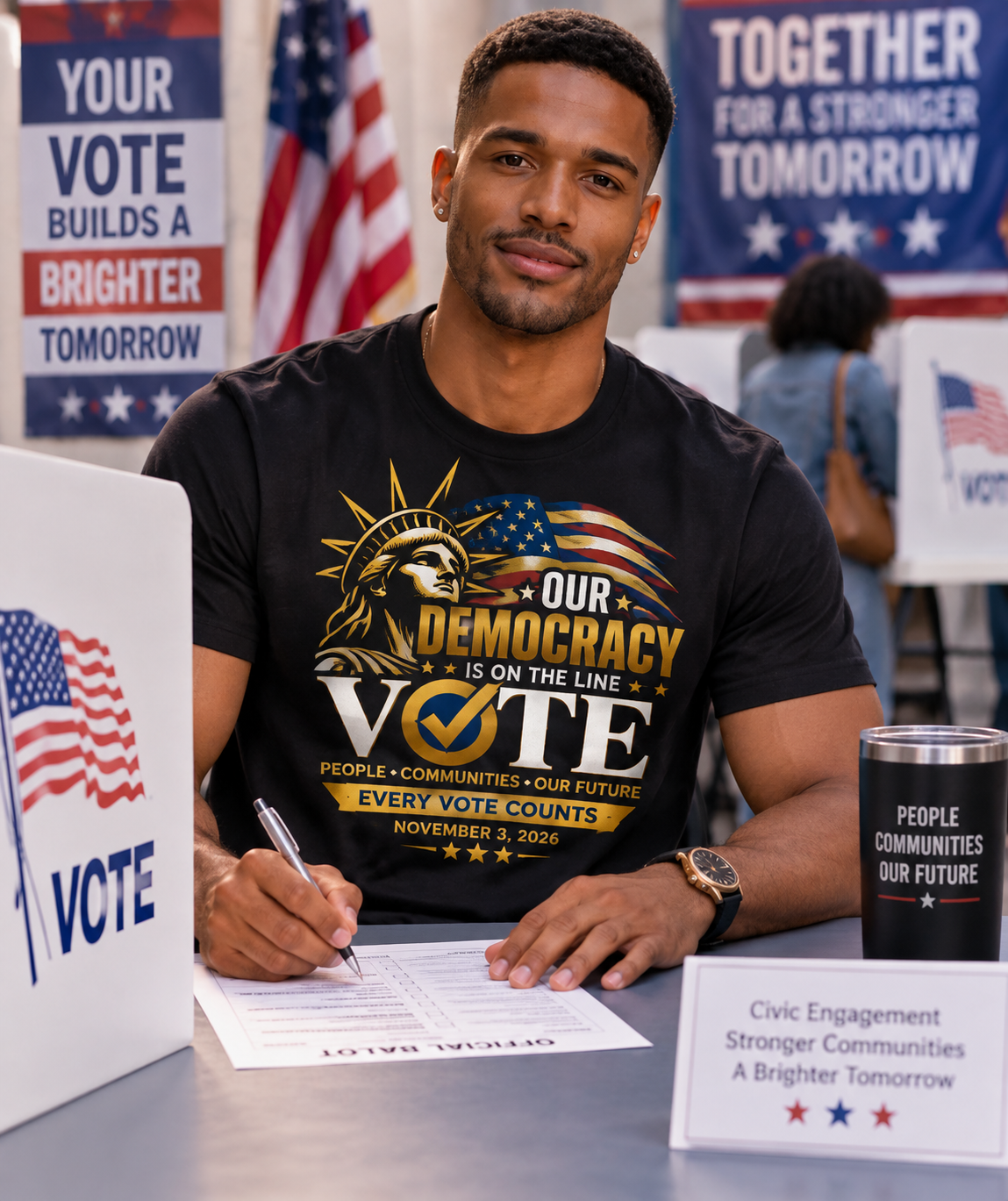 Our Democracy Is on the Line T-Shirt – Every Vote Counts - Image 21