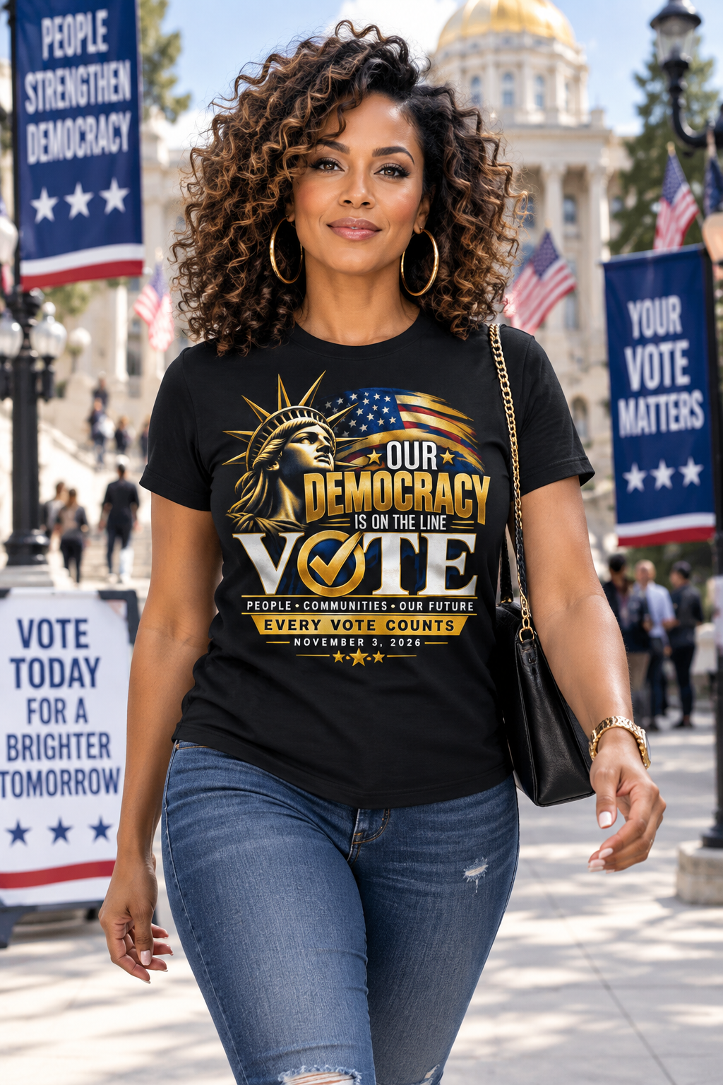 Our Democracy Is on the Line T-Shirt – Every Vote Counts - Image 19
