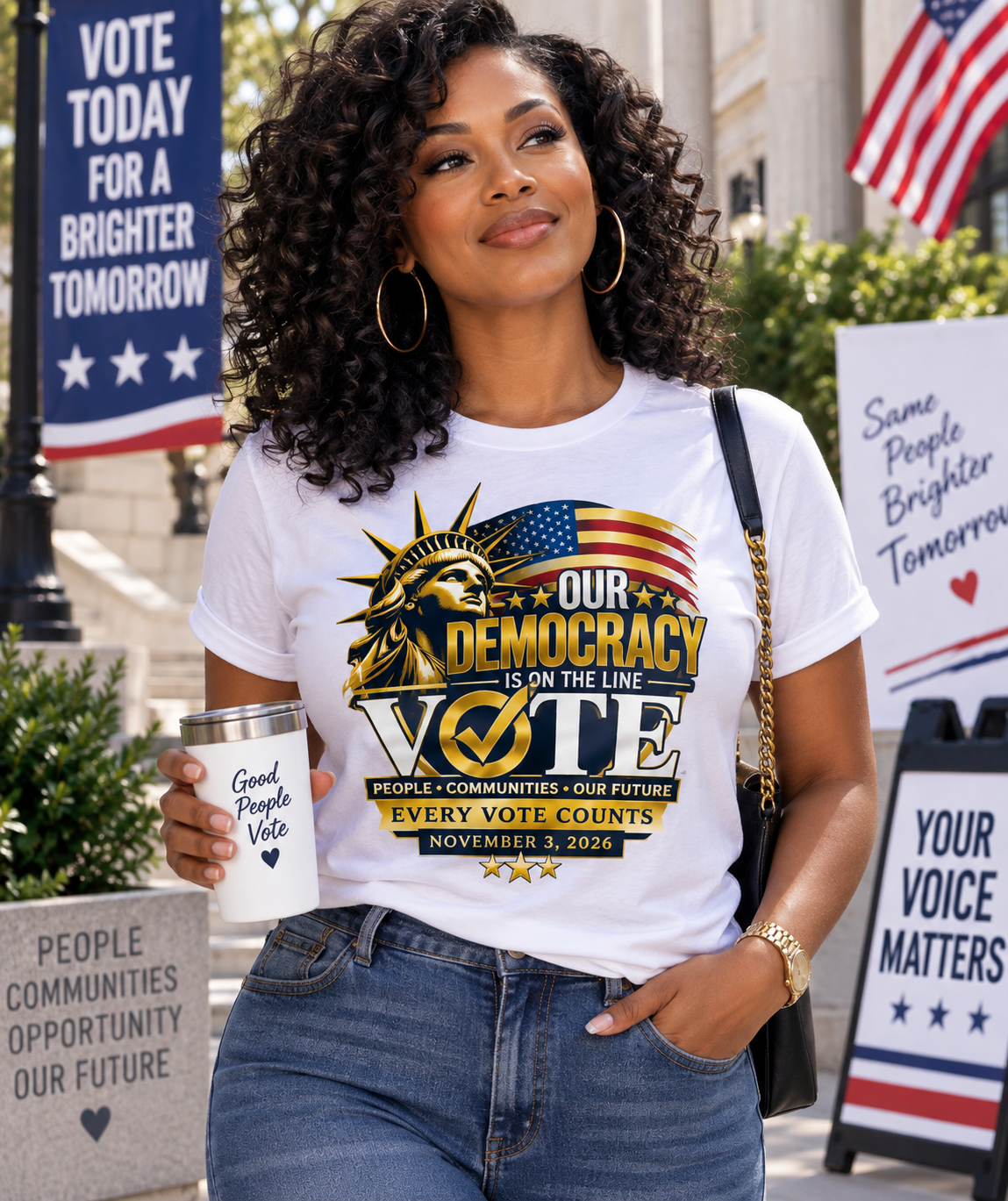Our Democracy Is on the Line T-Shirt – Every Vote Counts - Image 8