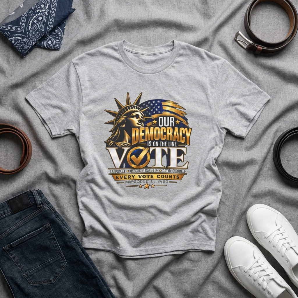 Our Democracy Is on the Line T-Shirt – Every Vote Counts - Image 2