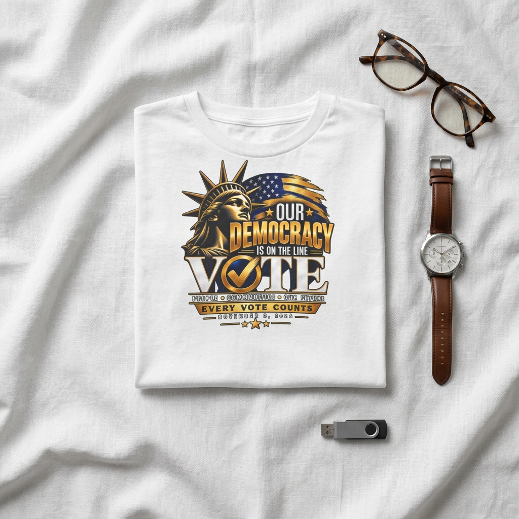 Our Democracy Is on the Line T-Shirt – Every Vote Counts - Image 7