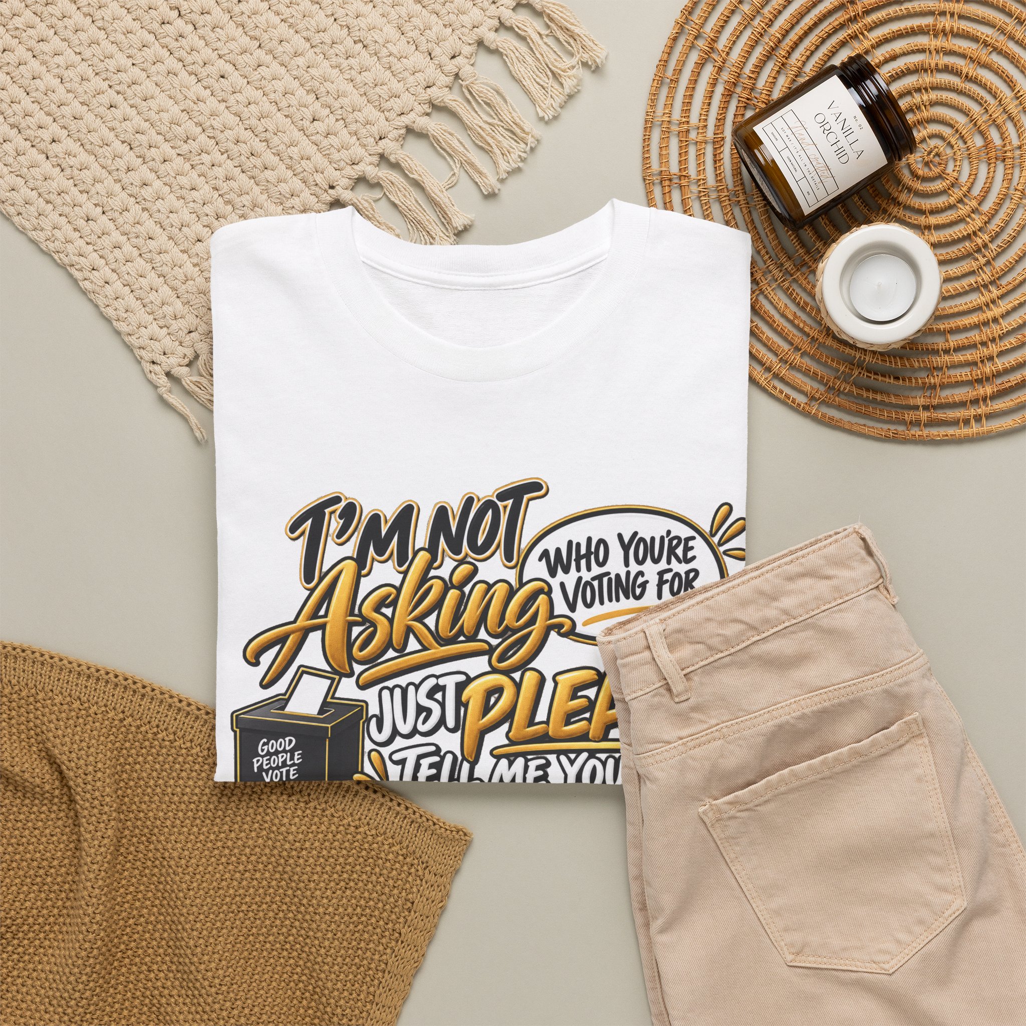 I’m Not Asking Who You’re Voting For T-Shirt – Just Please Vote - Image 7