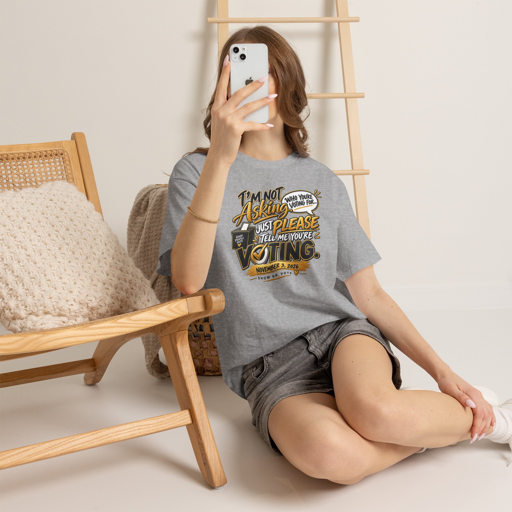 I’m Not Asking Who You’re Voting For T-Shirt – Just Please Vote - Image 13