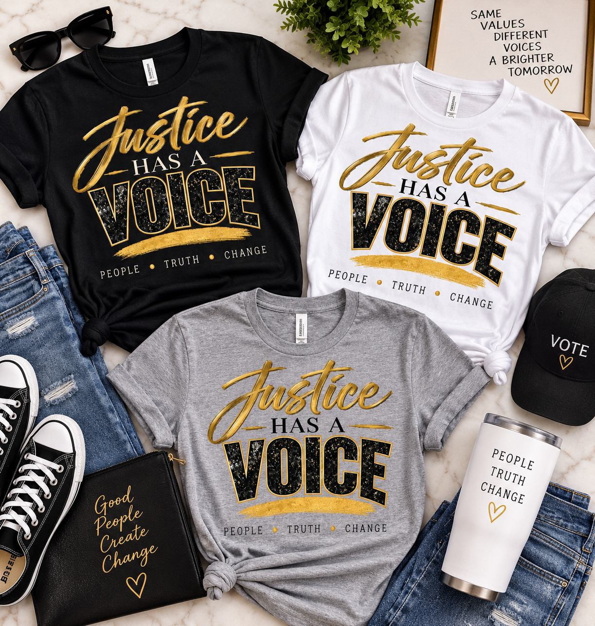 Justice Has a Voice T-Shirt – People Truth Change Statement Tee - Image 20