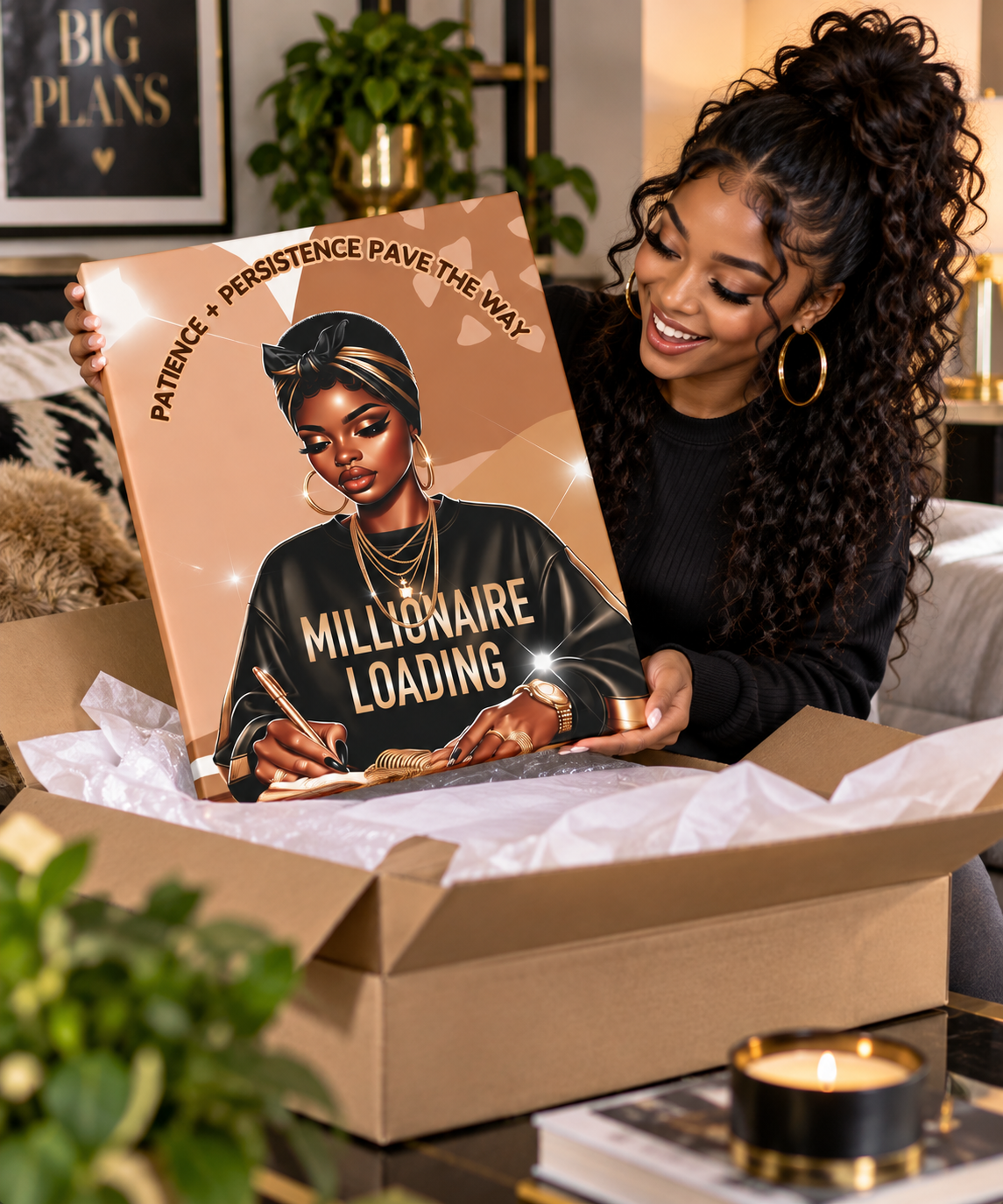 Simone Millionaire Loading Canvas Wall Art – Patience + Persistence Pave the Way - Image 3