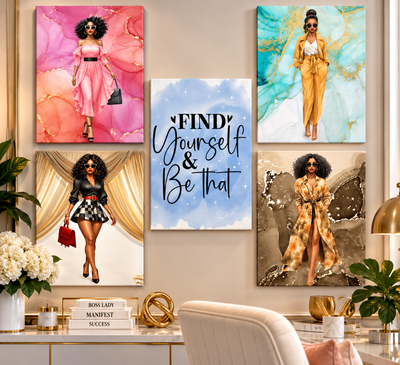 Brielle – Pretty in Pink Canvas Wall Art - Image 6