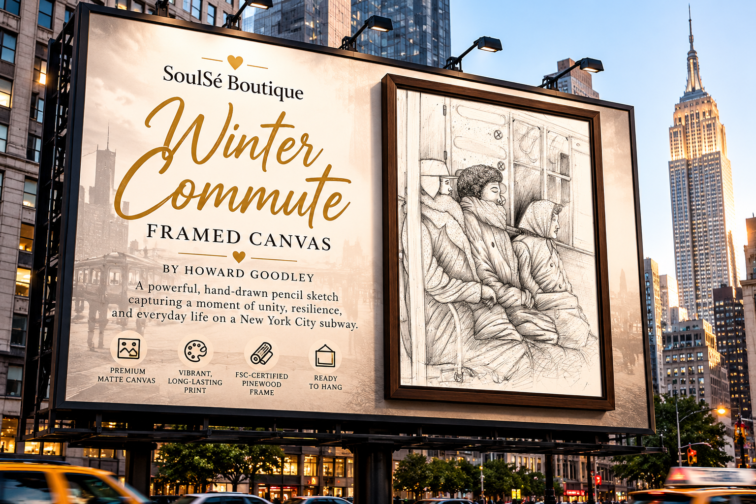 Winter Commute Canvas | Howard Goodley - Image 3
