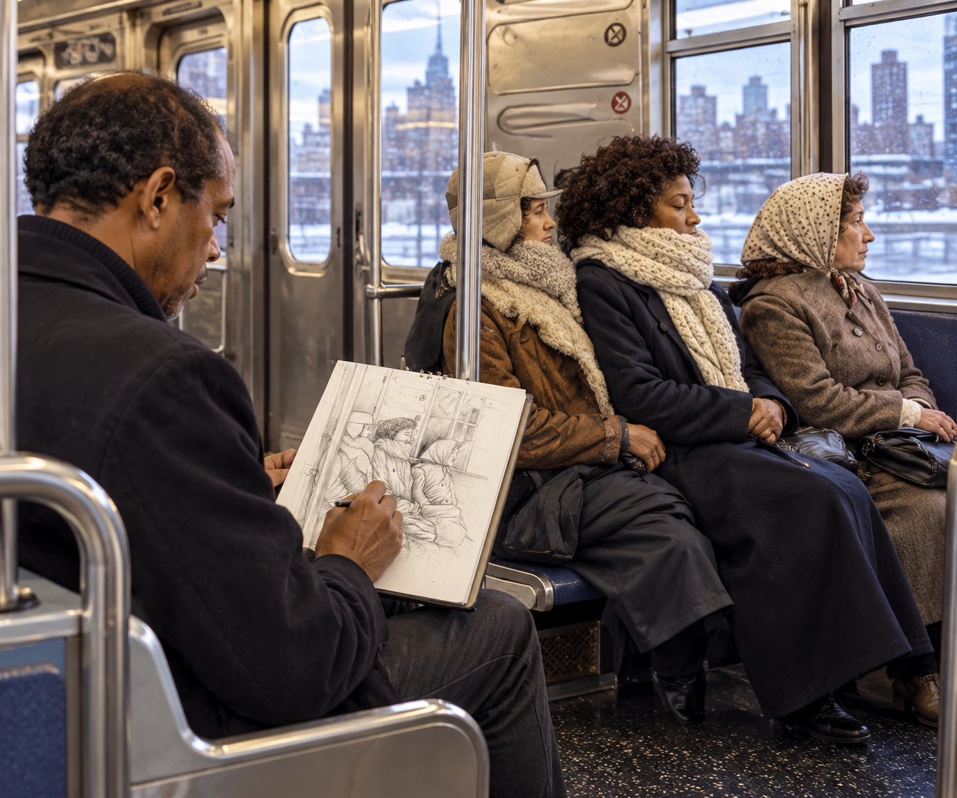 Winter Commute Canvas | Howard Goodley - Image 4
