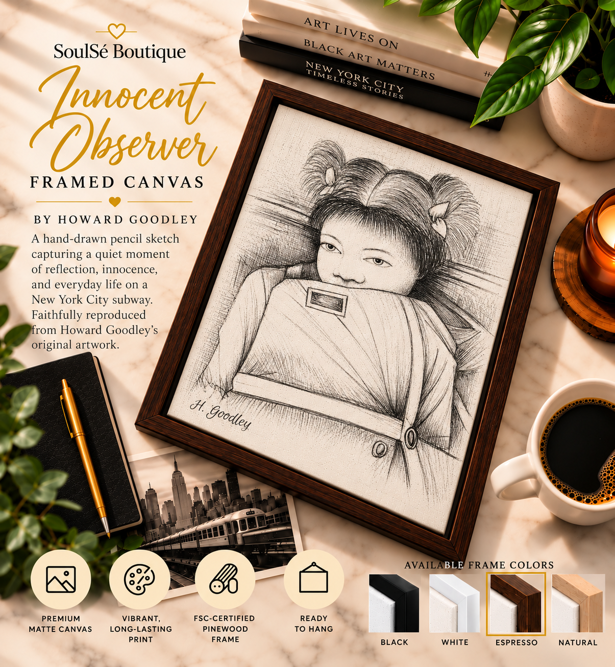 Innocent Observer Framed Canvas | Howard Goodley - Image 5